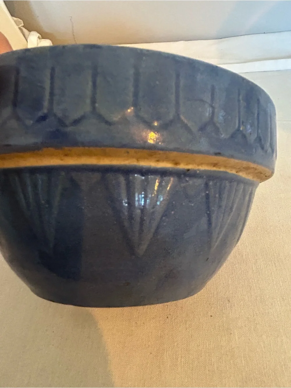 Ruckel clay city picket fence salt glaze stoneware Blue Serving Bowl